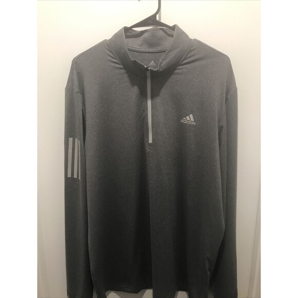 Men’s Adidas Golf 3 Stripe 1/4 Zip Golf Pullover Mock ADVR0807 Size XL Gray - Picture 1 of 6
